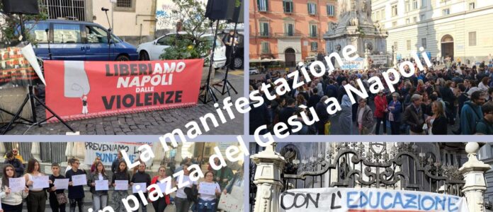 La manifestazione in piazza del Gesù a Napoli